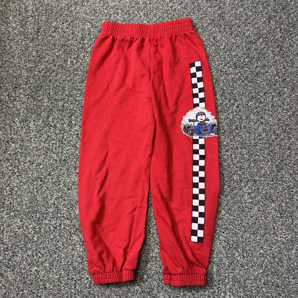 VTG Peanuts Sweatpants Kids 4T Red Carlie Brown Jogger Lounge Pants USA